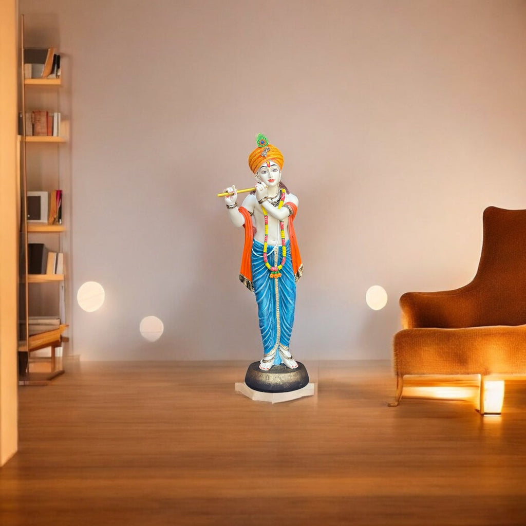 Standing Pagadi Krishan Idol with Bansuri, Height- 30 inches