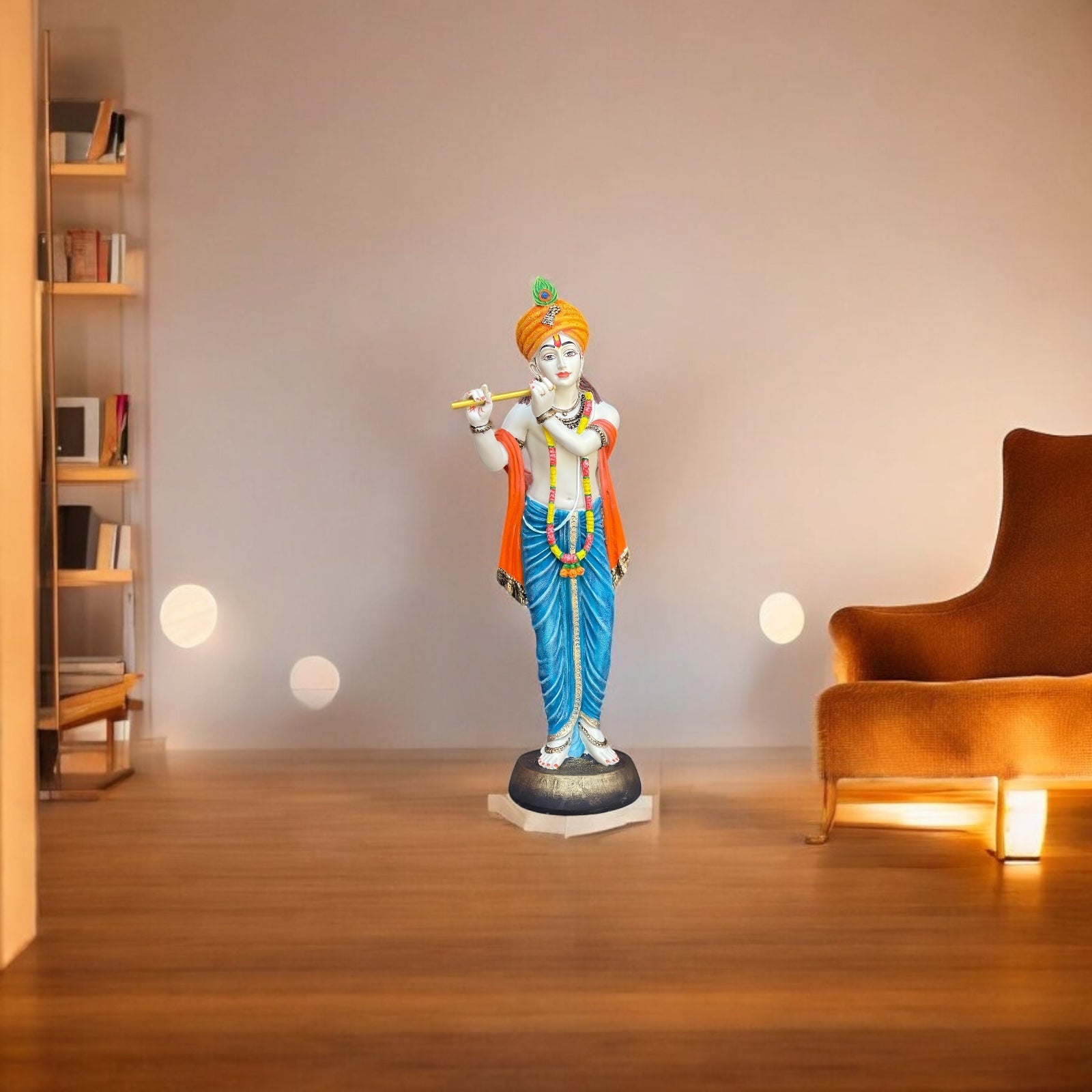 Standing Pagadi Krishan Idol with Bansuri, Height- 30 inches
