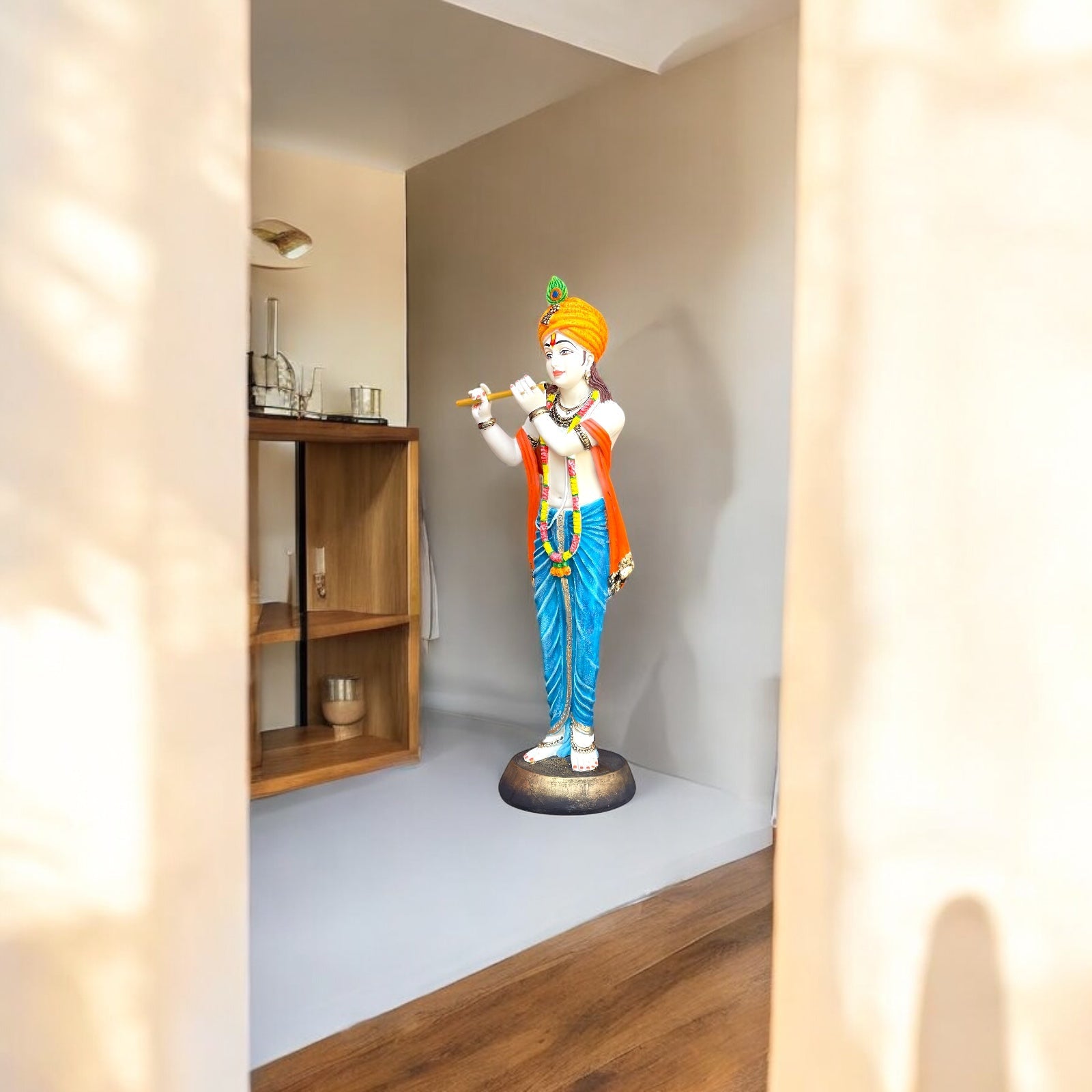 Standing Pagadi Krishan Idol with Bansuri, Height- 30 inches