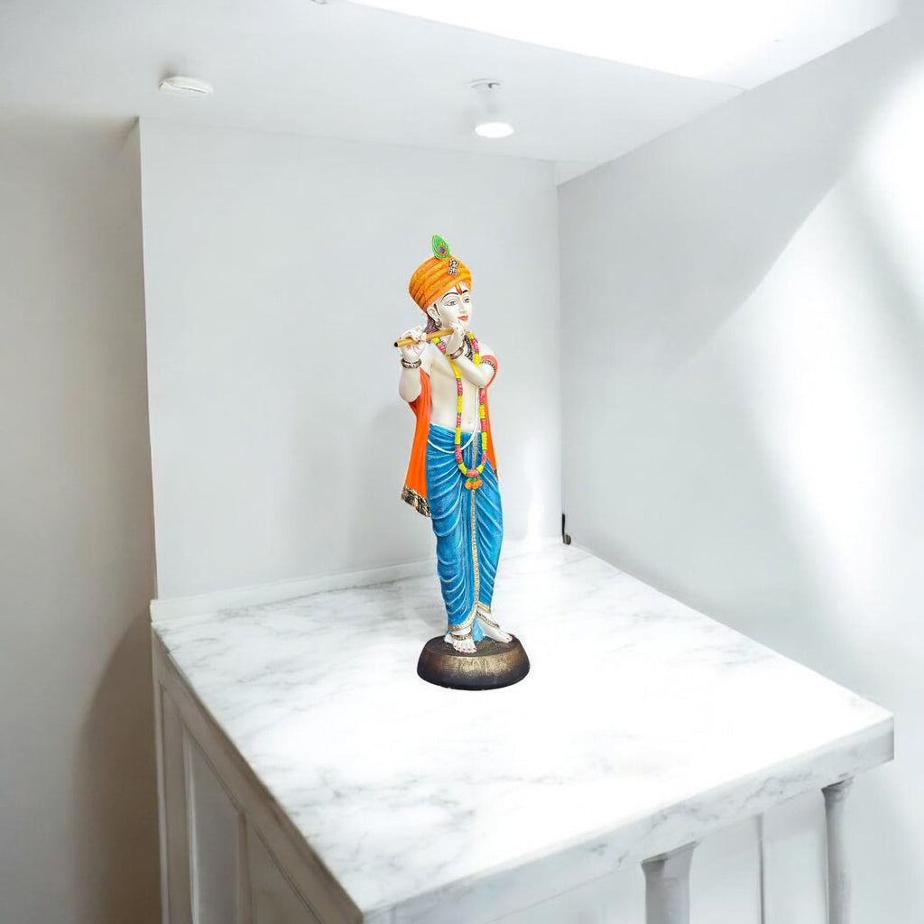 Standing Pagadi Krishan Idol with Bansuri, Height- 30 inches