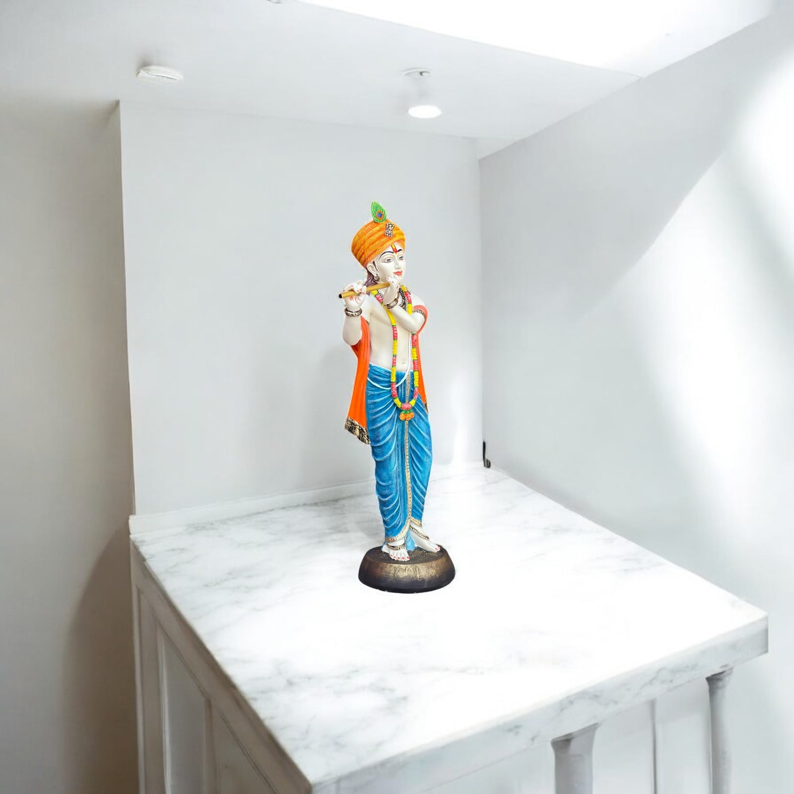 Standing Pagadi Krishan Idol with Bansuri, Height- 30 inches