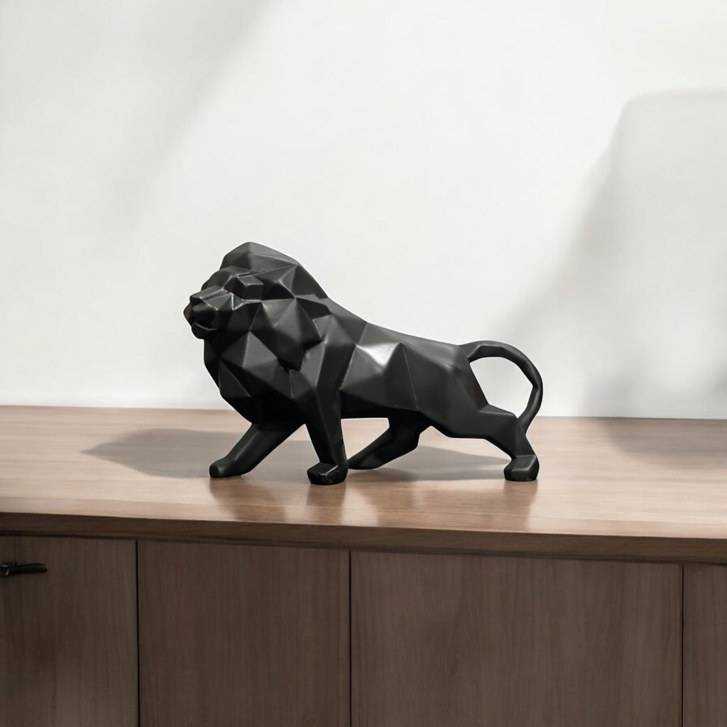 A Prowling Lion With A Modern Geometric Shape Showpiece Best For Gifting Office Home Decor H- 15 cm