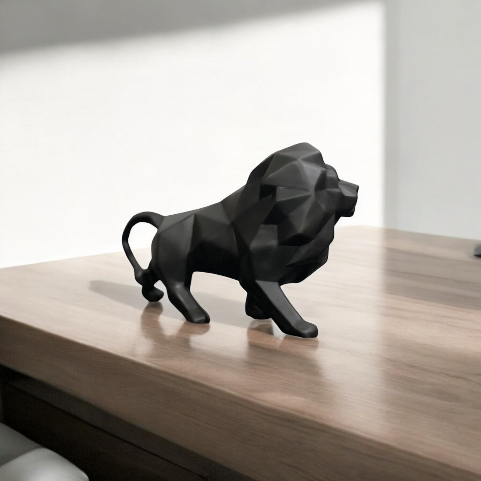 A Prowling Lion With A Modern Geometric Shape Showpiece Best For Gifting Office Home Decor H- 15 cm