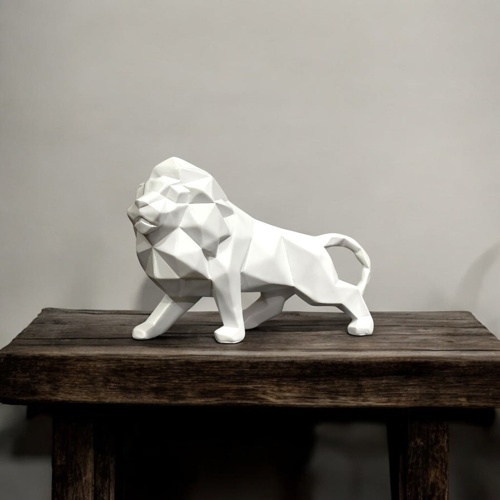 A Prowling Lion With A Modern Geometric Shape Showpiece Best For Gifting Office Home Decor H- 15 cm