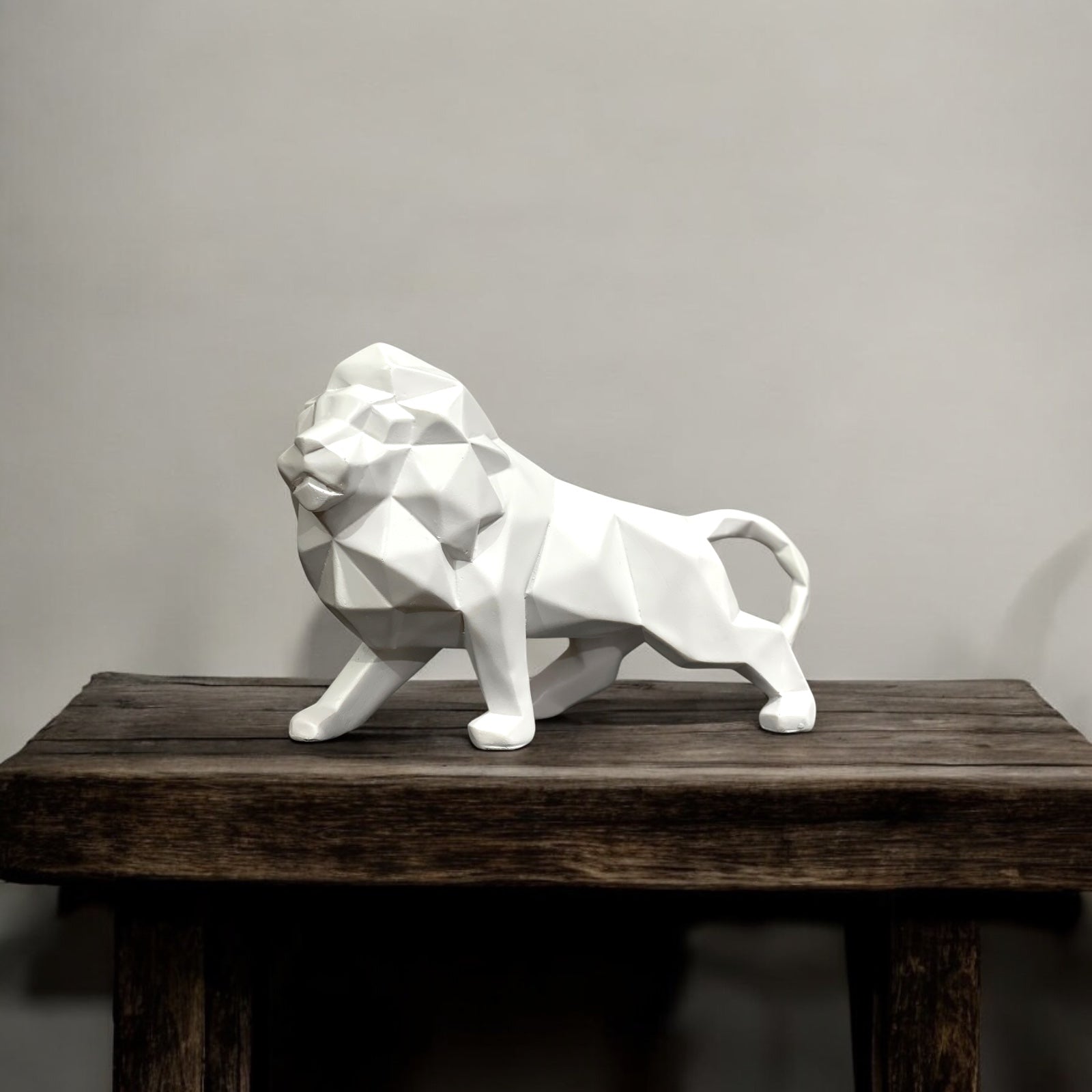 A Prowling Lion With A Modern Geometric Shape Showpiece Best For Gifting Office Home Decor H- 15 cm