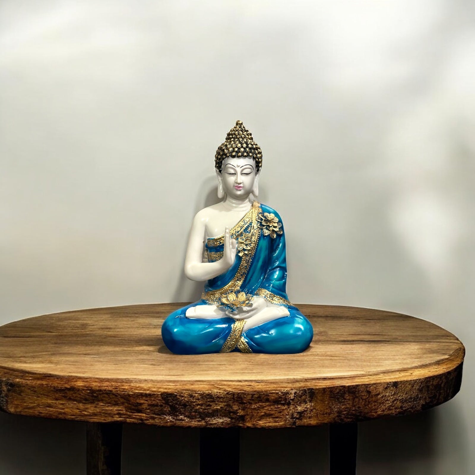 Meditating Buddha Idol Resin Statue The Best Gift for Friends Home Decor Height 12 Inches