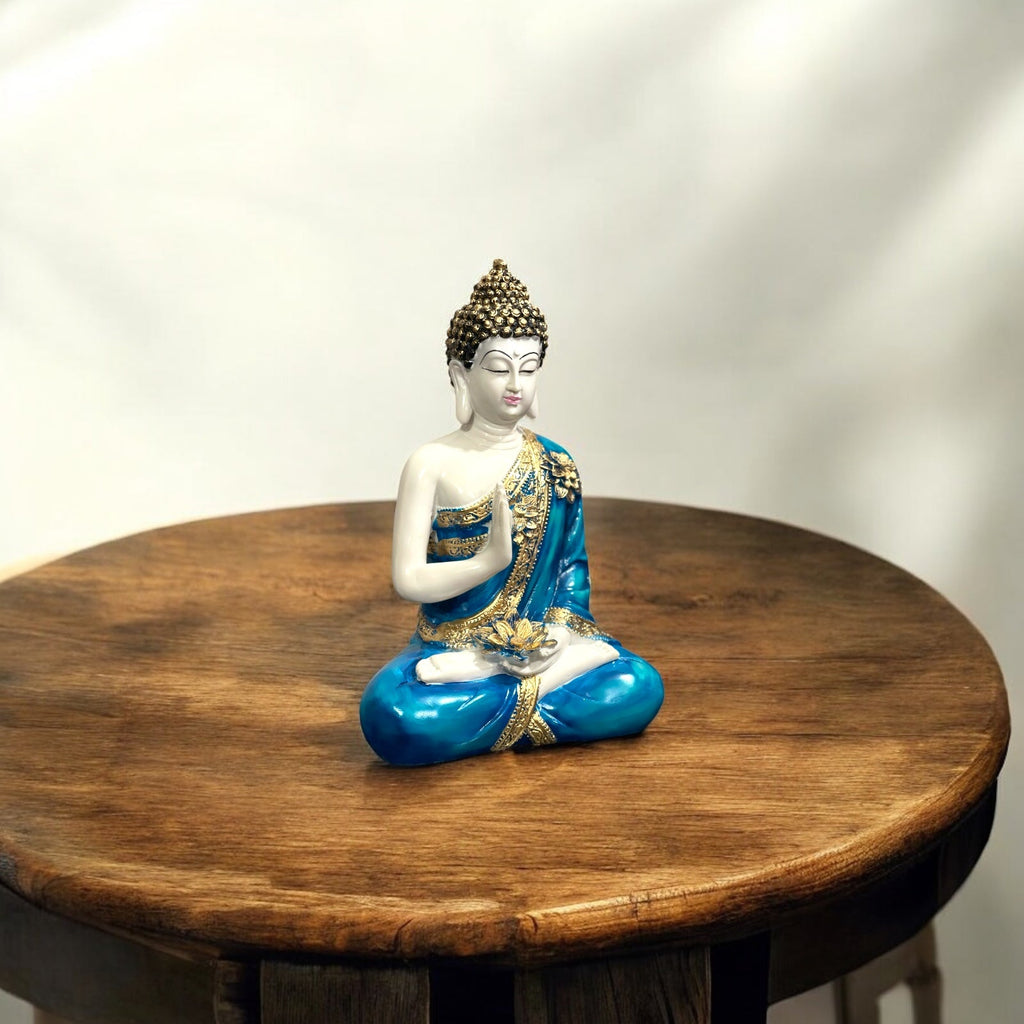 Meditating Buddha Idol Resin Statue The Best Gift for Friends Home Decor Height 12 Inches
