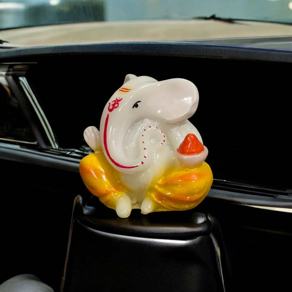 Lord Ganesh Idol For Car Dashboard Idol Gifting Office Puja Decor Height 6.5 cm