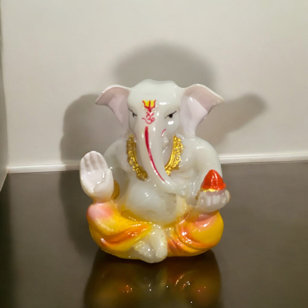 Small Lord Ganesh Idol Best For Car Dashboard Gifting Office Home Puja Decor Height 2.75 Inches