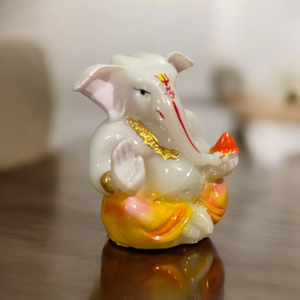 Small Lord Ganesh Idol Best For Car Dashboard Gifting Office Home Puja Decor Height 2.75 Inches