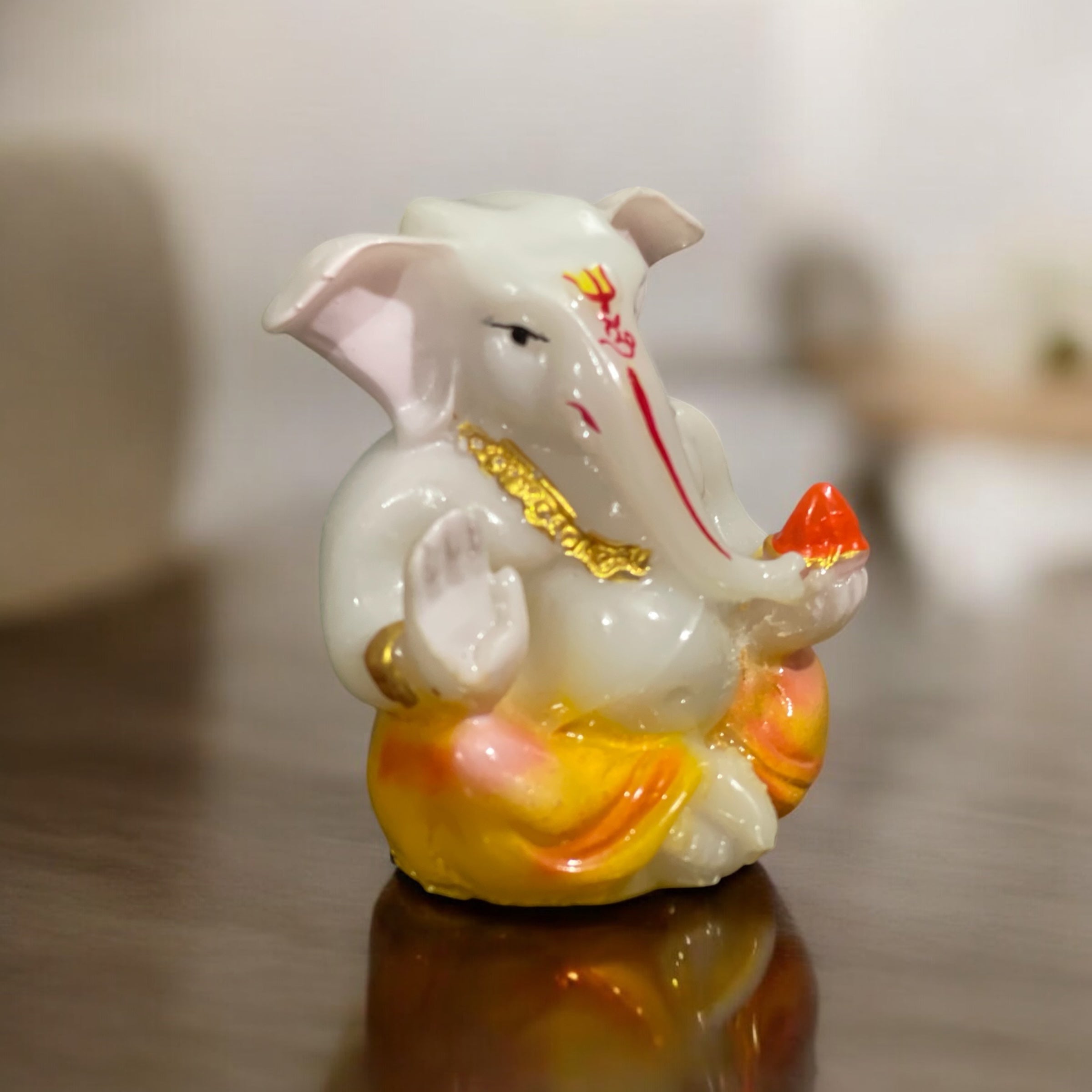 Small Lord Ganesh Idol Best For Car Dashboard Gifting Office Home Puja Decor Height 2.75 Inches