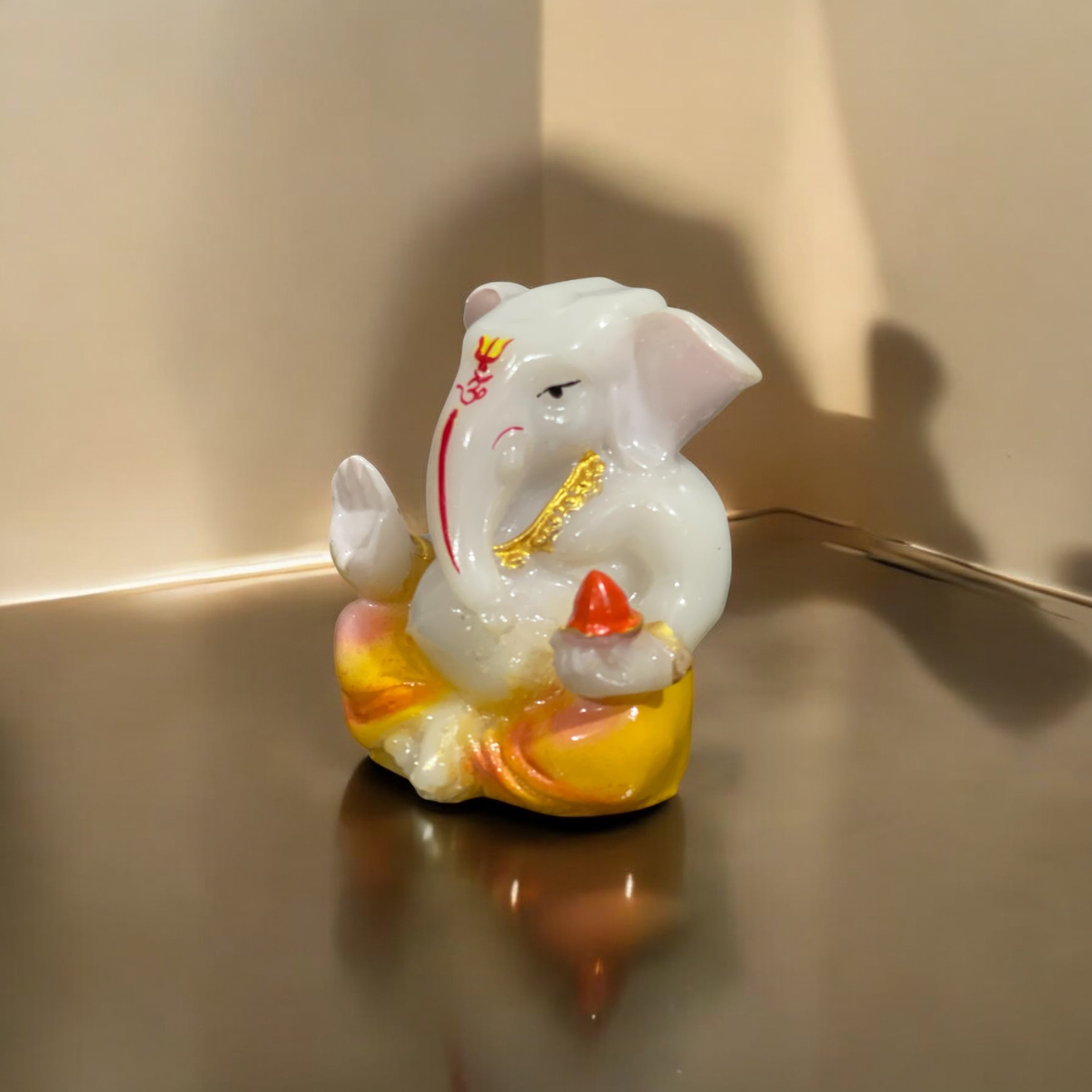 Small Lord Ganesh Idol Best For Car Dashboard Gifting Office Home Puja Decor Height 2.75 Inches