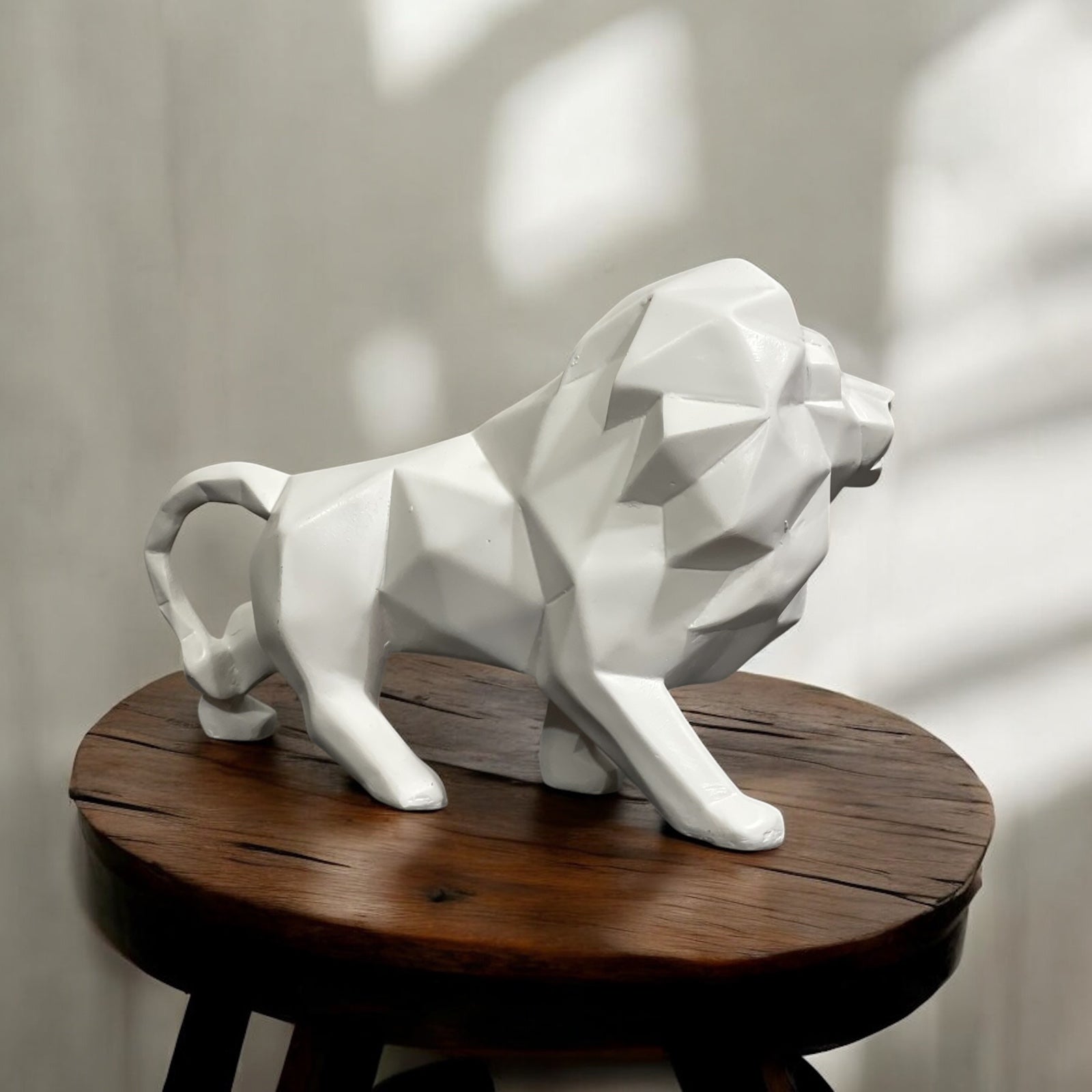 A Prowling Lion With A Modern Geometric Shape Showpiece Best For Gifting Office Home Decor H- 15 cm