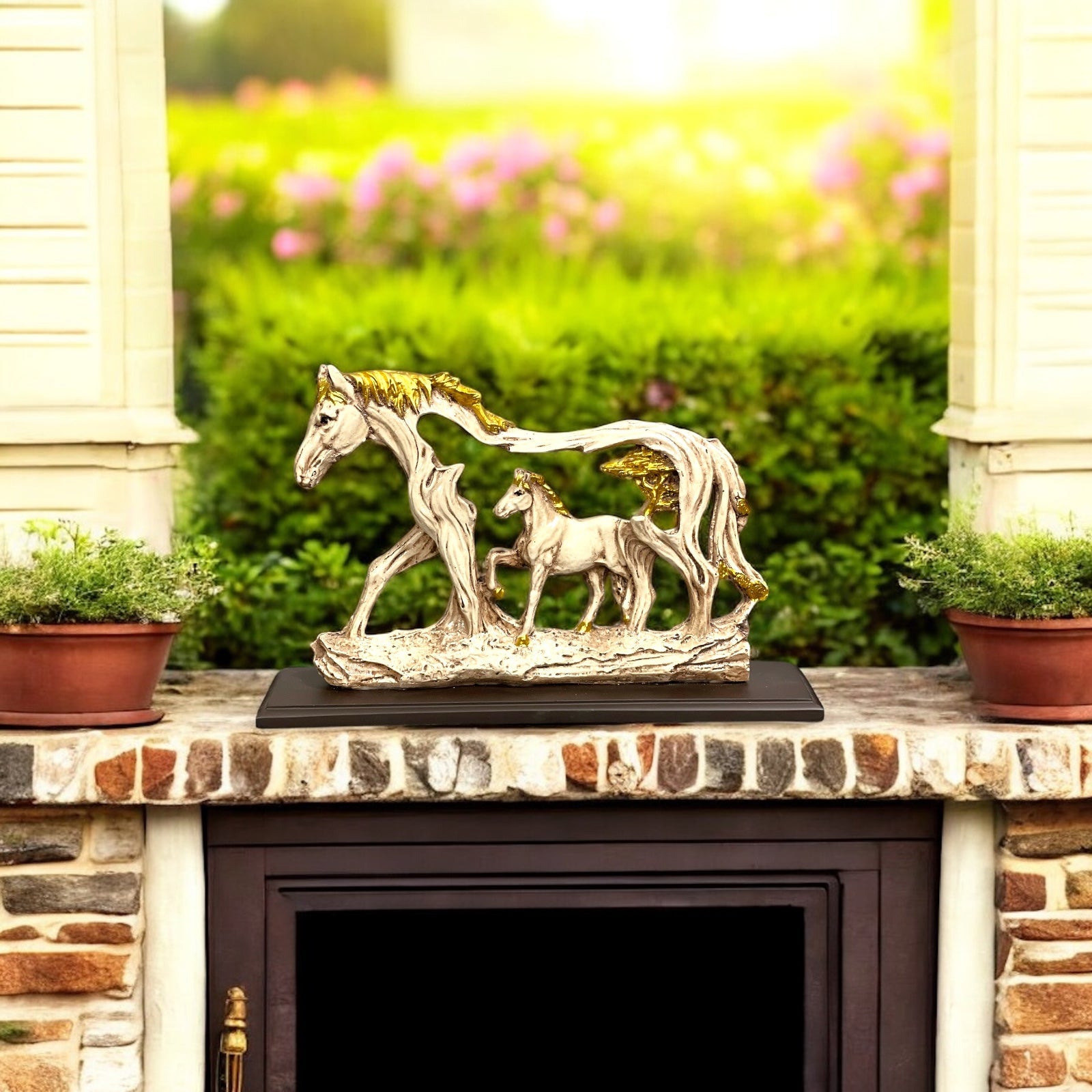 Shadow Horse Showpiece Best For Gifting Home Office Decor Horse in Horse Statue Height 22 Cm
