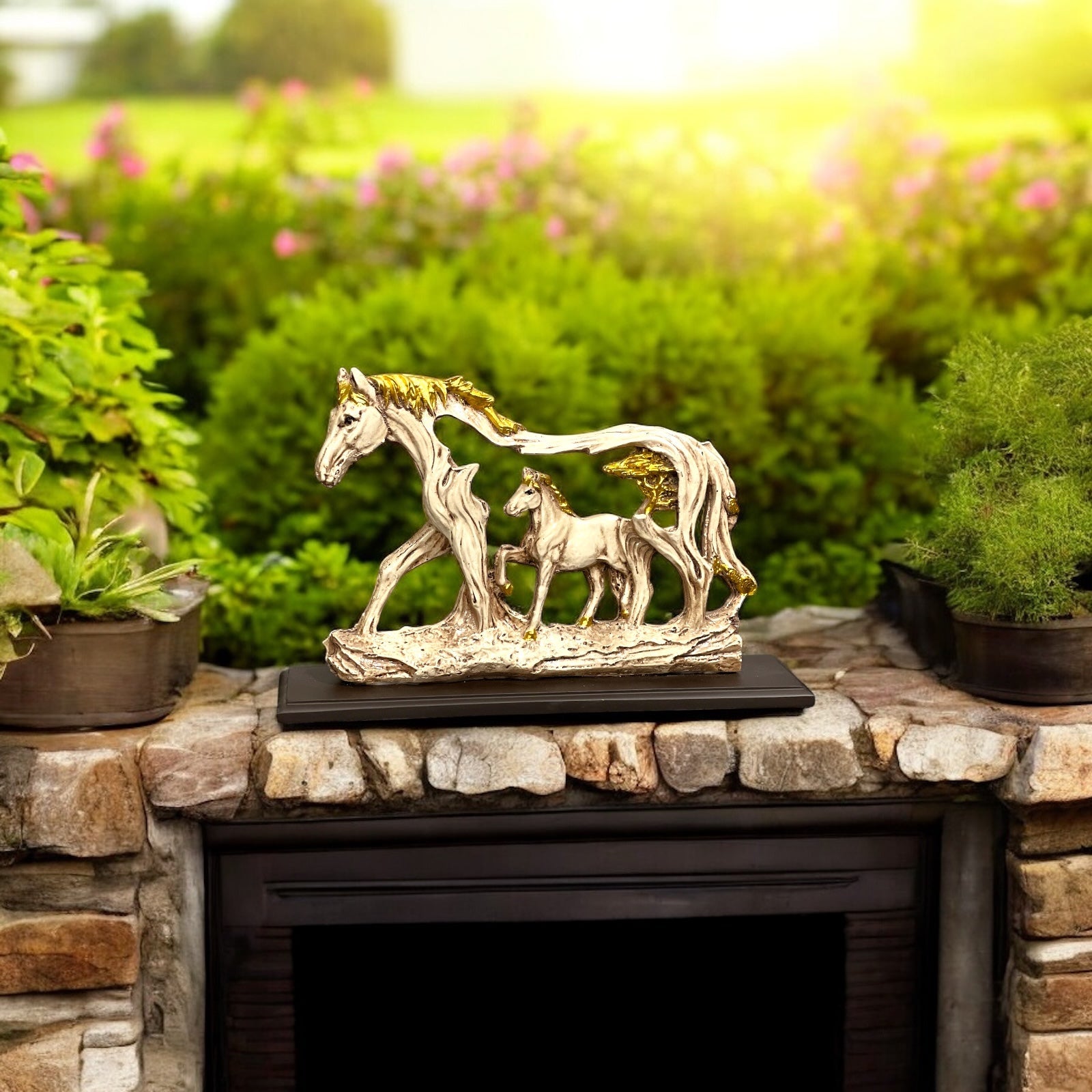 Shadow Horse Showpiece Best For Gifting Home Office Decor Horse in Horse Statue Height 22 Cm