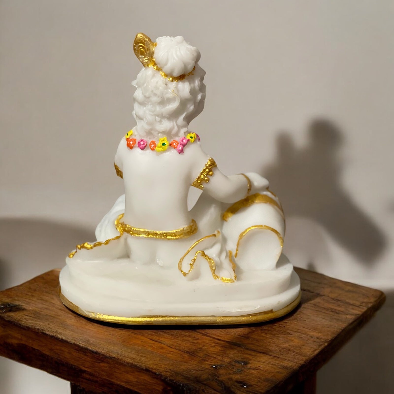Makhan Chor Marble Krishan Statue, Height -19 cm