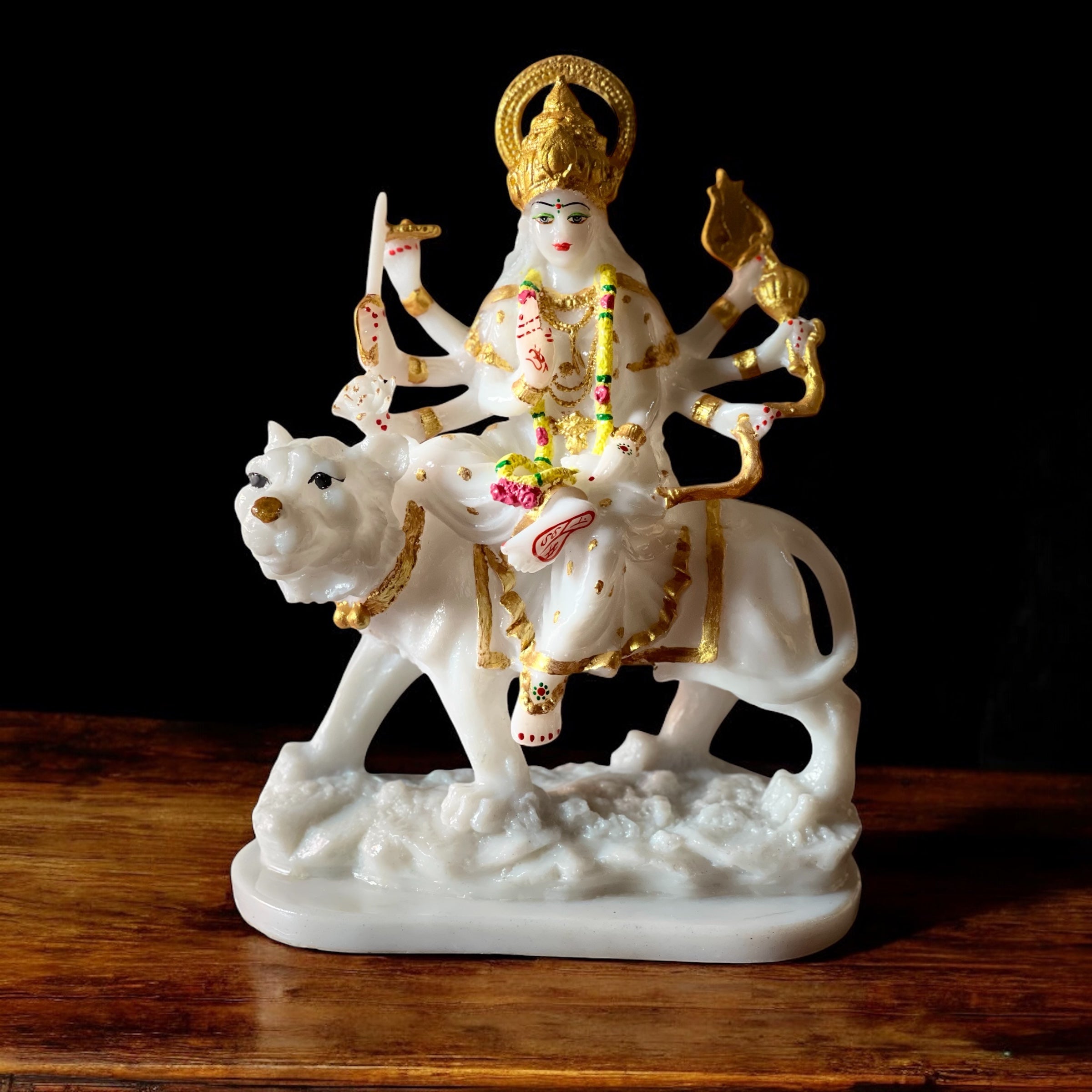 Ma Sherawali Jagdambe Durga Ji Mata Ji Idol Marble Look Murti H 31 cm