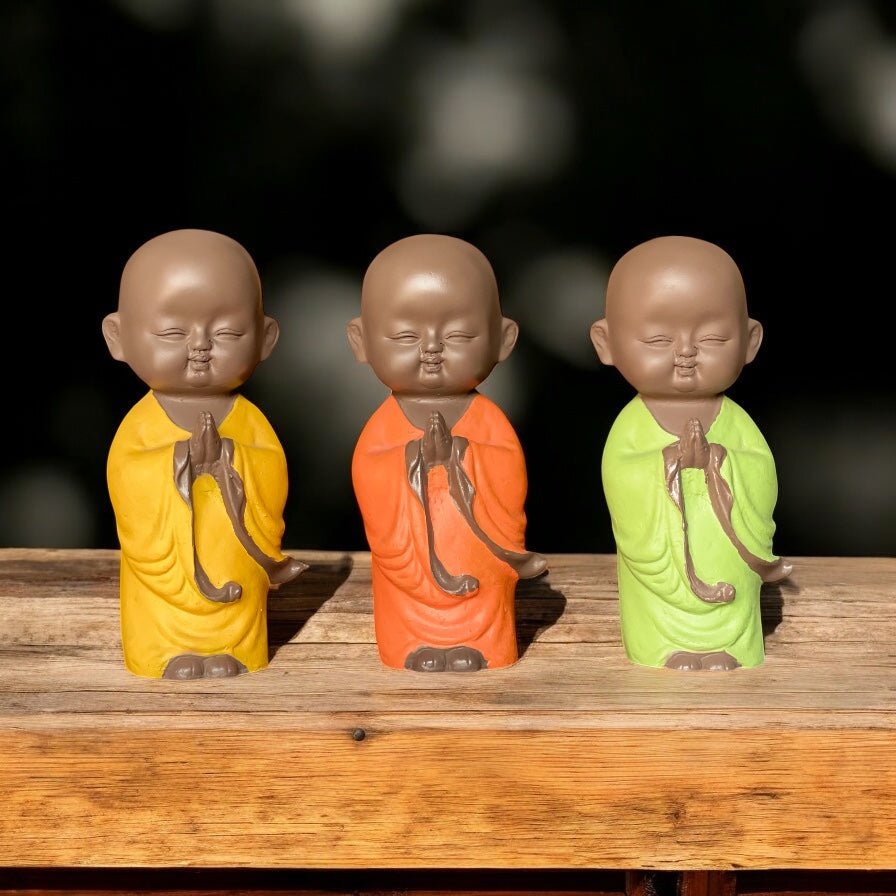 Welcome Baby Monk Idol Polyresin Namaste Buddha Statue for Home Decor Gift