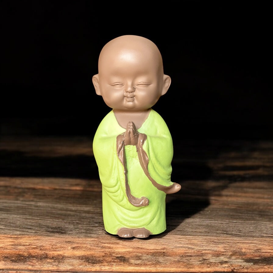 Welcome Baby Monk Idol Polyresin Namaste Buddha Statue for Home Decor Gift