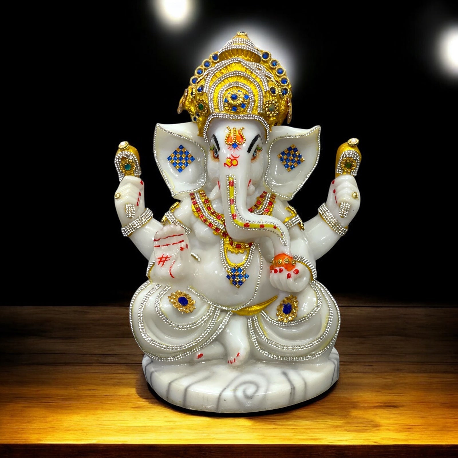Lord Ganesha Marble Statue Best Gift For Grah Pravesh Ganpati Decorative Murti Figurine Height 31 cm