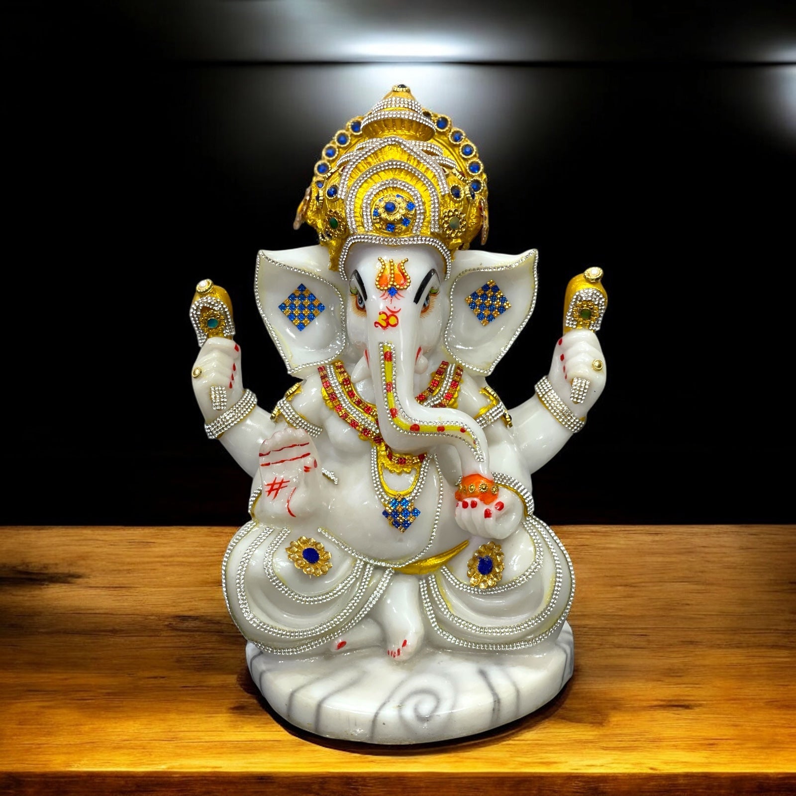 Lord Ganesha Marble Statue Best Gift For Grah Pravesh Ganpati Decorative Murti Figurine Height 31 cm