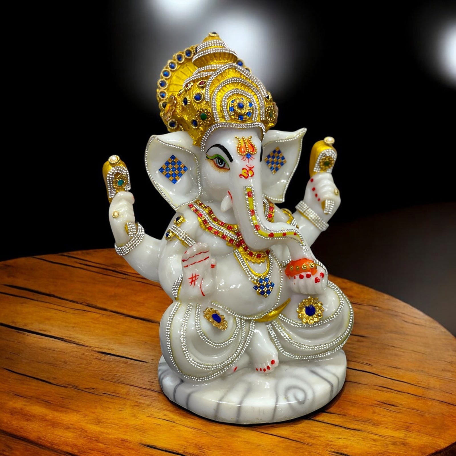 Lord Ganesha Marble Statue Best Gift For Grah Pravesh Ganpati Decorative Murti Figurine Height 31 cm