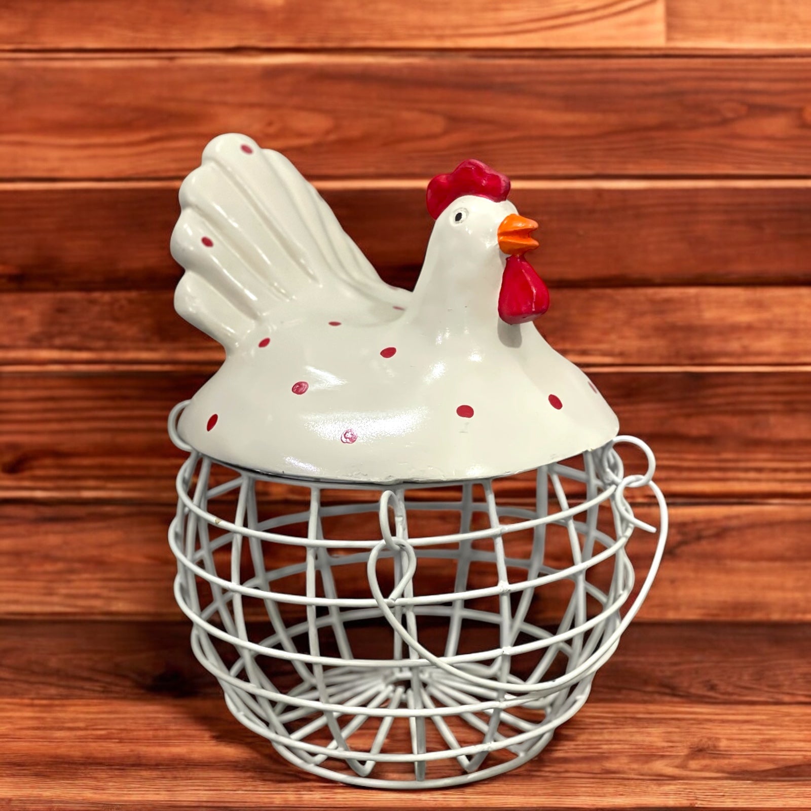 Rooster Hen Basket For 40 Eggs Capacity