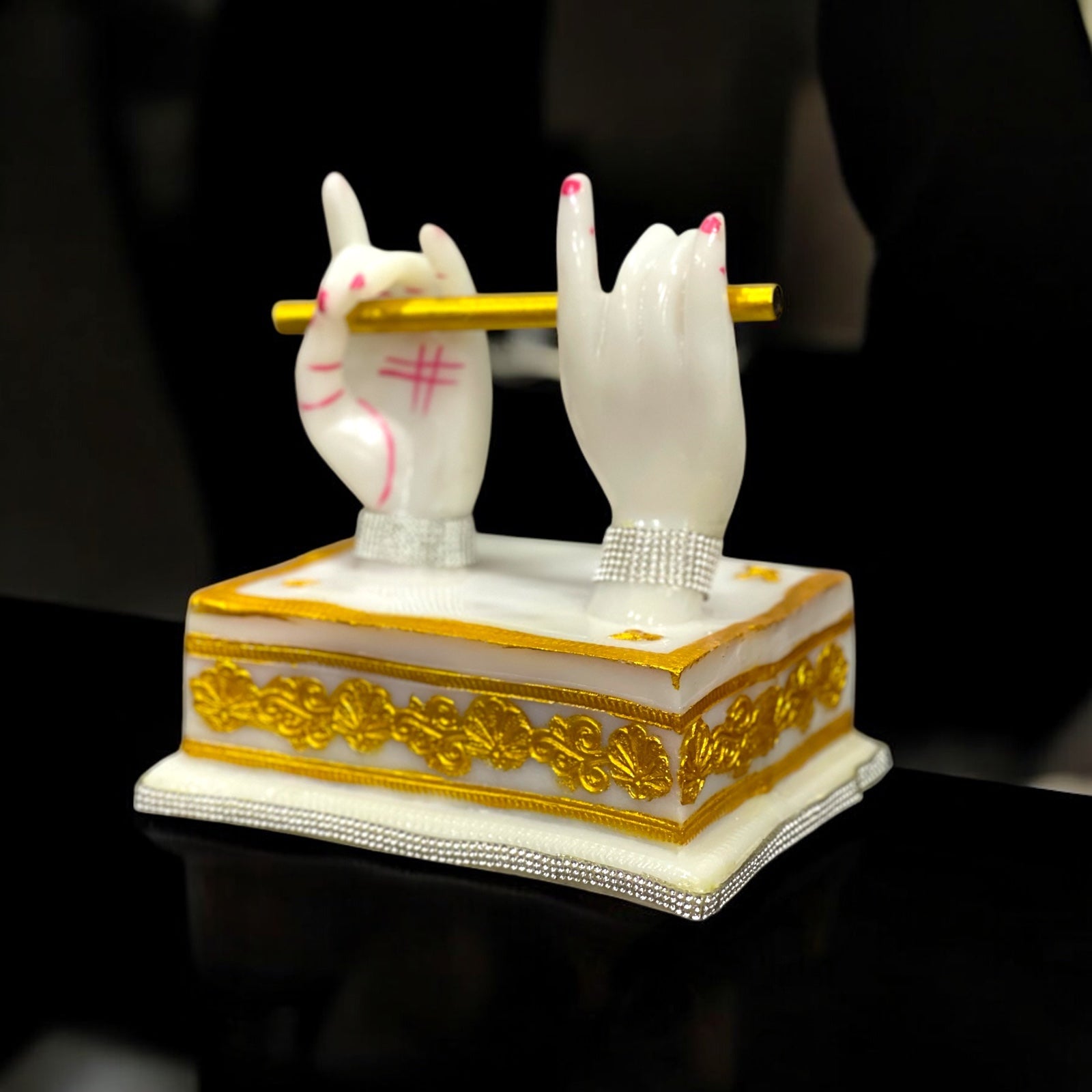 Lord Krishna Hand Idols with Flute Figurine |Classical Showpiece for Decor, Wedding, Tabletop, Corporate Gift Purposes Height 7 Inches