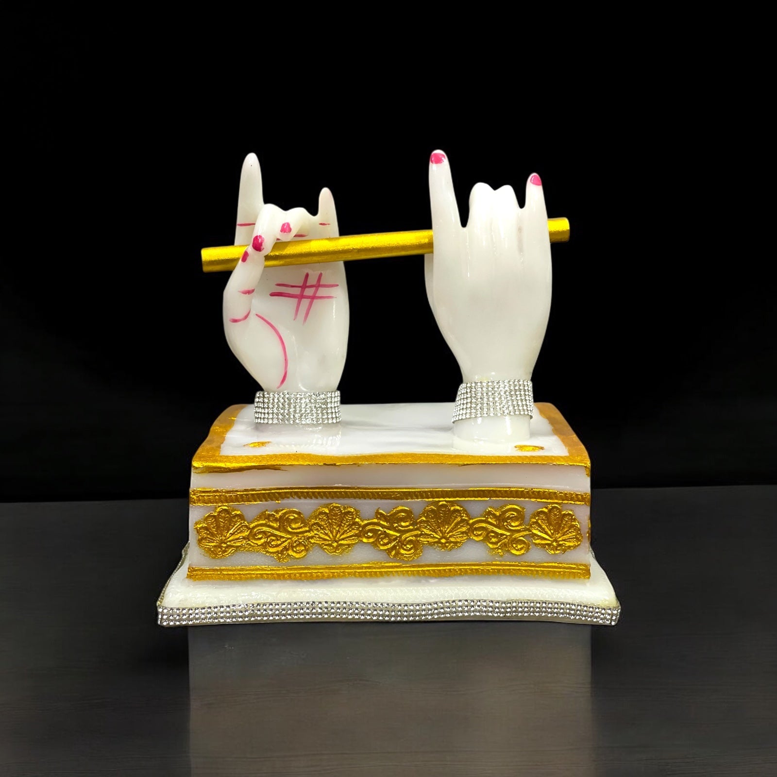 Lord Krishna Hand Idols with Flute Figurine |Classical Showpiece for Decor, Wedding, Tabletop, Corporate Gift Purposes Height 7 Inches
