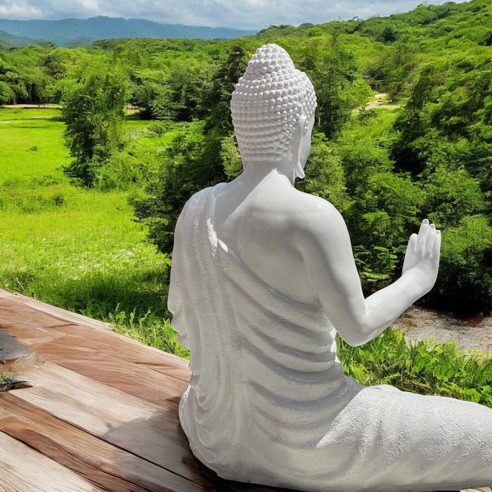 Big Size Vitarka Mudra Buddha Statue 4 feet Buddha Sculpture H- 120 cm-4 ft