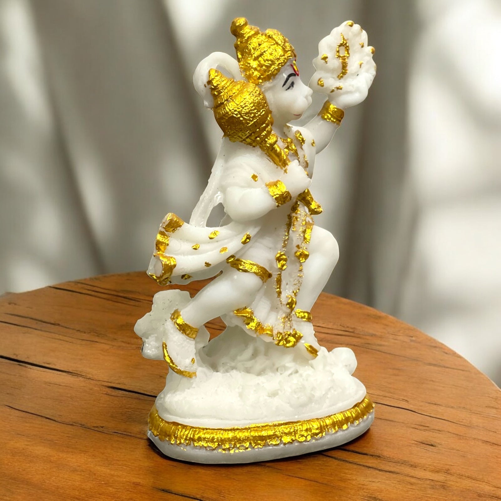 Lord Hanuman Pavansut Hanuman Parvat Marble Look Idol Best for Home office Temple Height 5 Inches