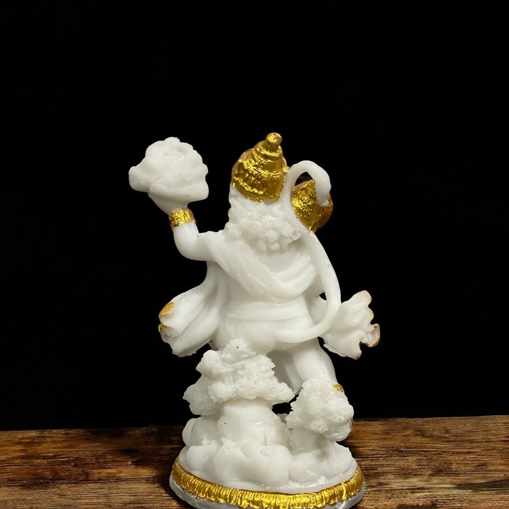 Lord Hanuman Pavansut Hanuman Parvat Marble Look Idol Best for Home office Temple Height 5 Inches