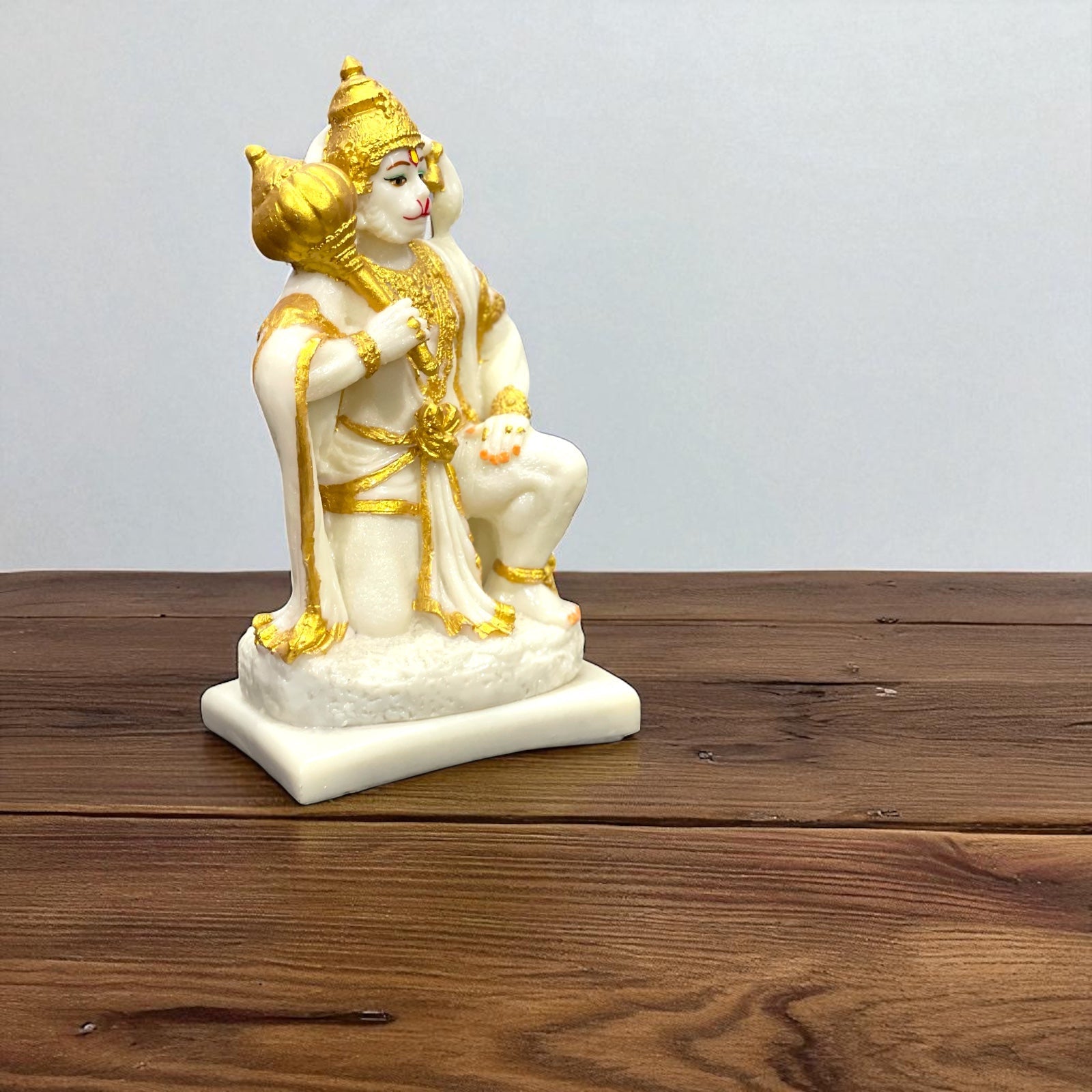 Sitting Lord Hanuman Marble Statue , Bajrang Bali – H 21 cm
