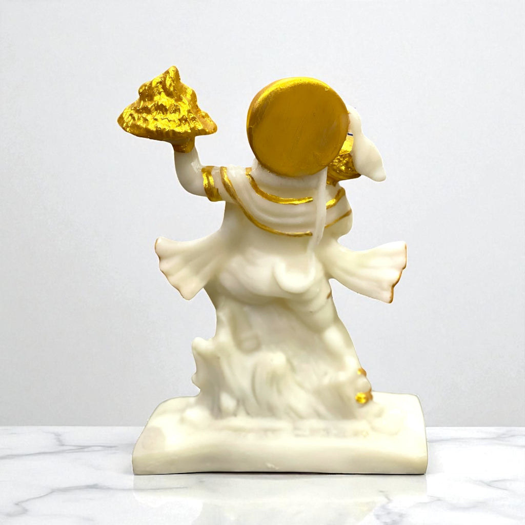 Hanuman With Parvat Marble Idol ,H- 21.5 cm