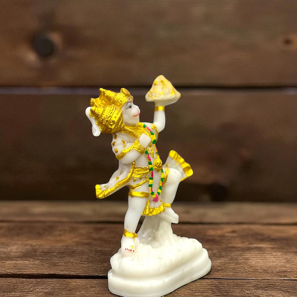 Lord Hanuman Pavansut Hanuman Parvat Marble Idol H-15 cm