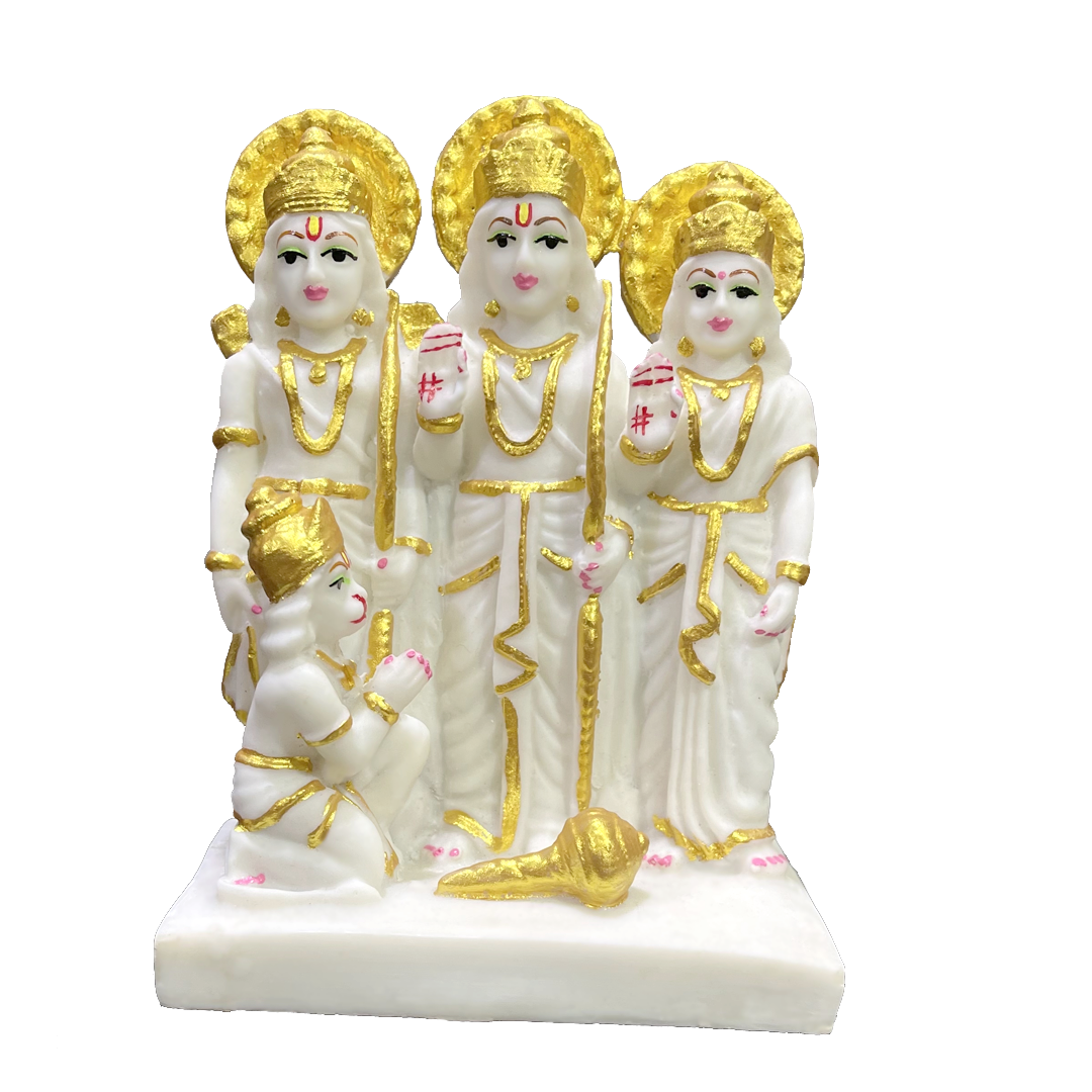 Lord Ram Darbar Idol Showpiece Statue Puja Diwali Decoration Items, H - 15.5 cm