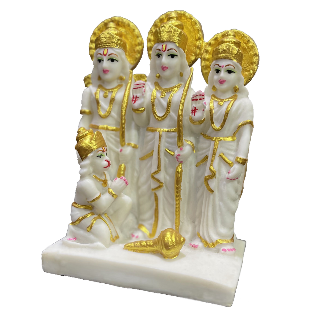 Lord Ram Darbar Idol Showpiece Statue Puja Diwali Decoration Items, H - 15.5 cm