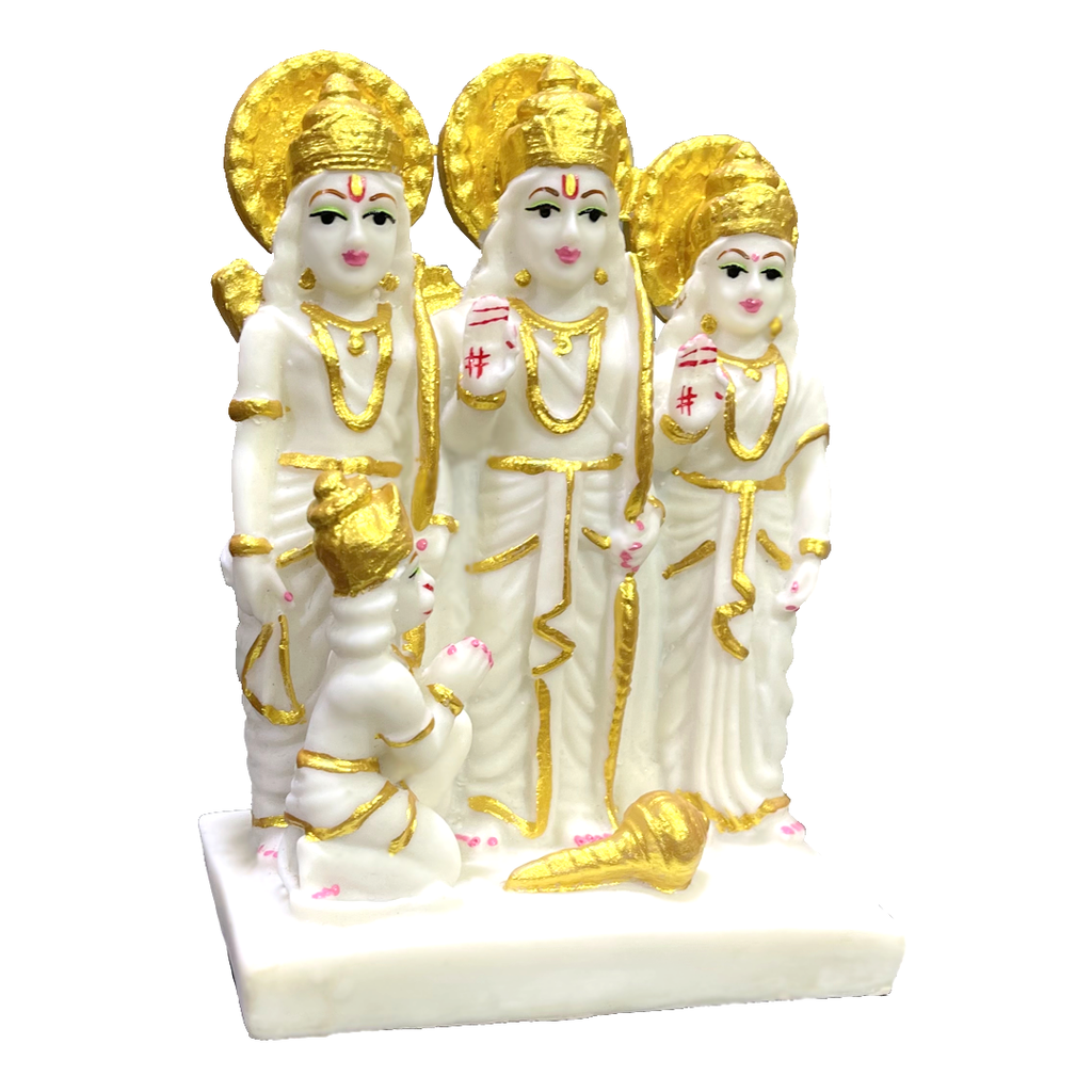 Lord Ram Darbar Idol Showpiece Statue Puja Diwali Decoration Items, H - 15.5 cm