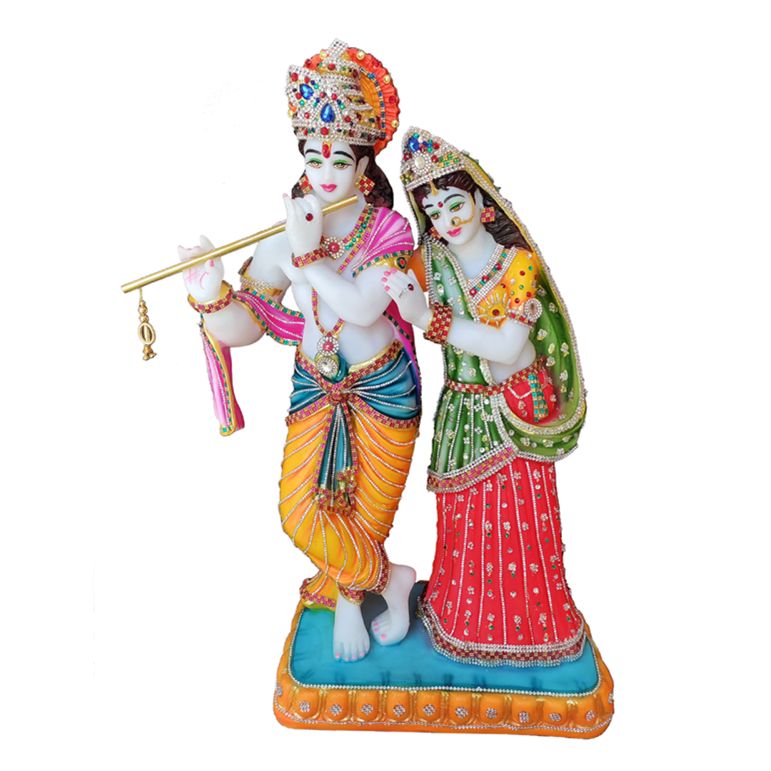 Elegant Handcrafted Radha Krishna Decorative Idol Height 60 cm