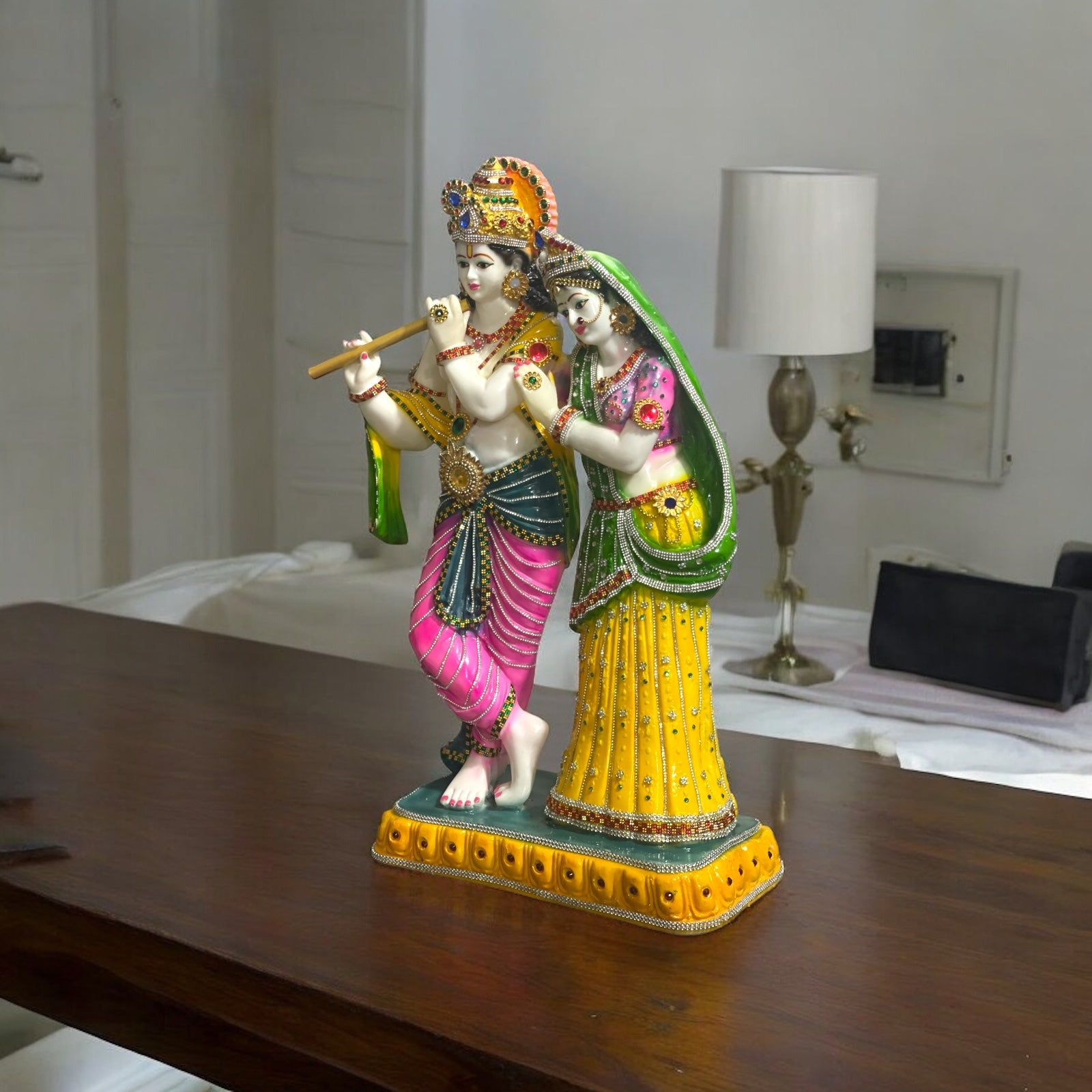 Elegant Handcrafted Radha Krishna Decorative Idol Height 60 cm