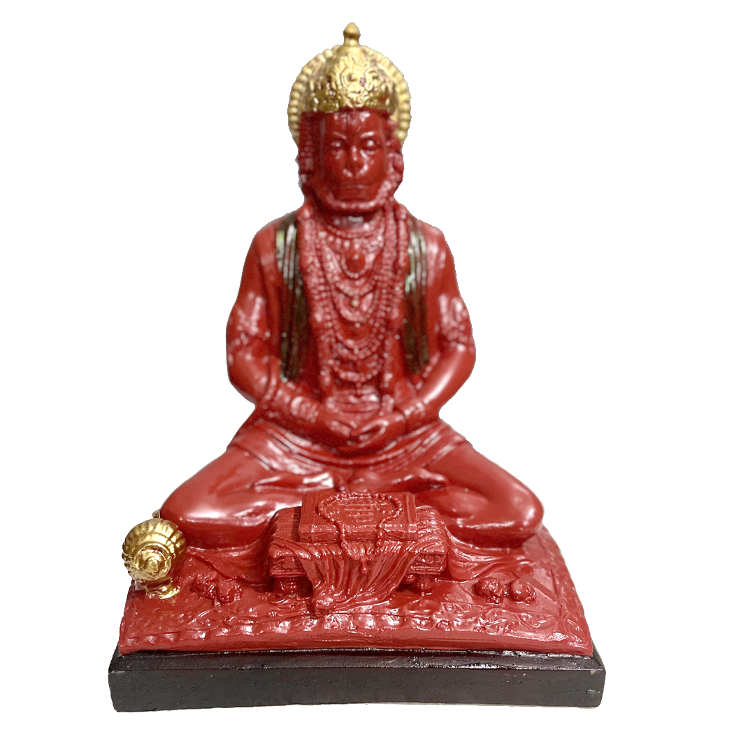 Samadhi Hanuman Sinduri Idol, Meditating Hanuman , H-20 cm
