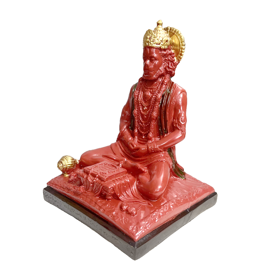 Samadhi Hanuman Sinduri Idol, Meditating Hanuman , H-20 cm