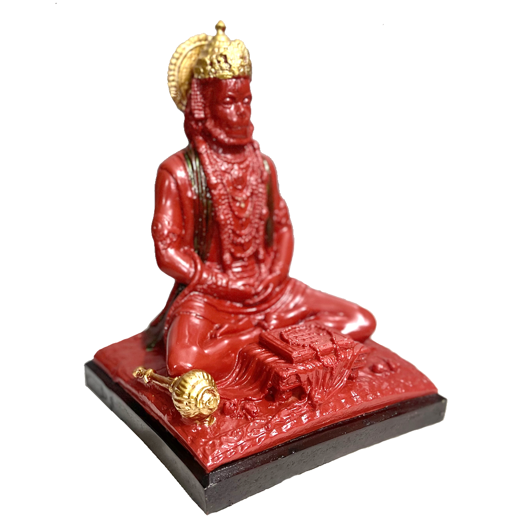 Samadhi Hanuman Sinduri Idol, Meditating Hanuman , H-20 cm