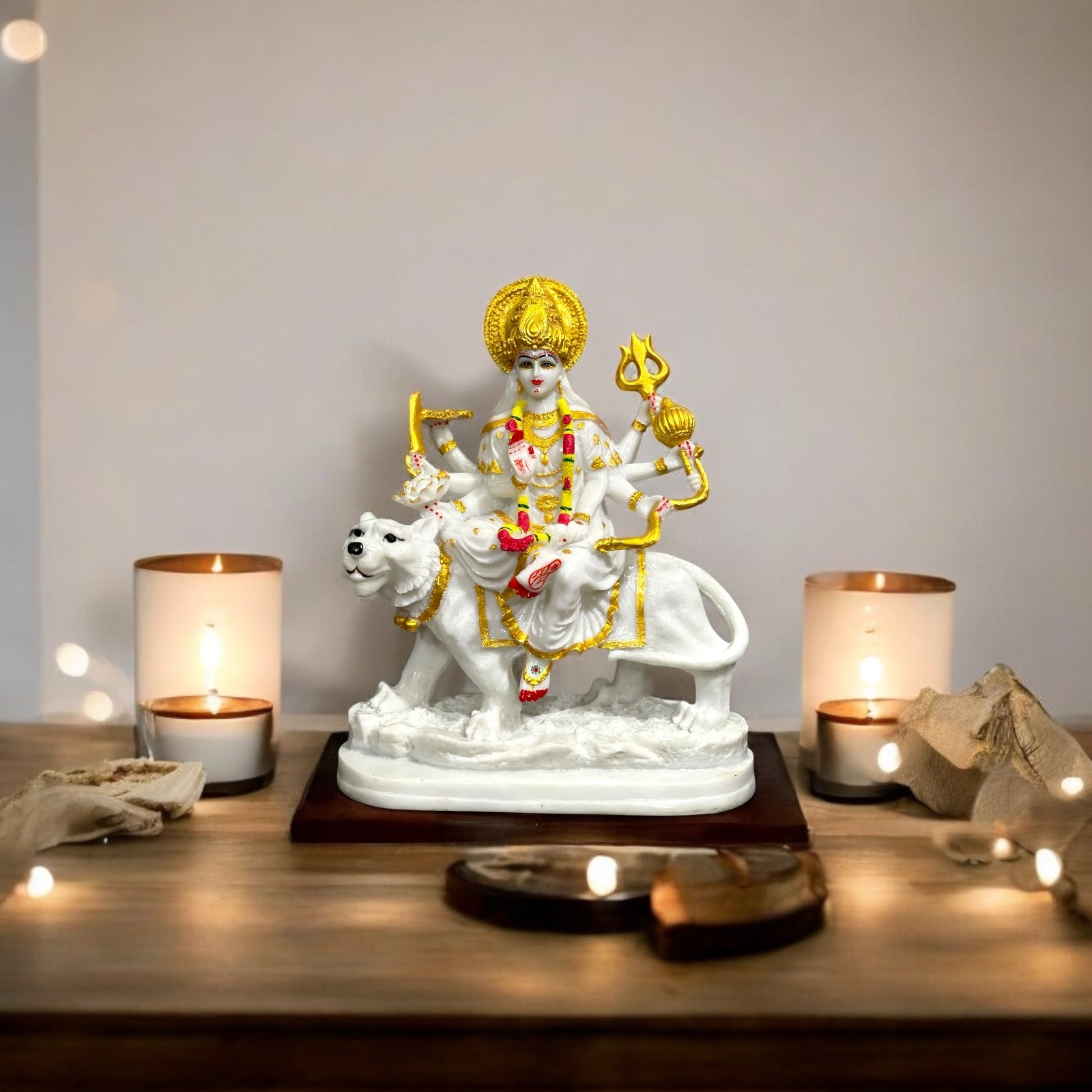 Ma Sherawali Durga Ji Mata Ji Marble Look Idol Murti 1.5 ft – H 45 cm