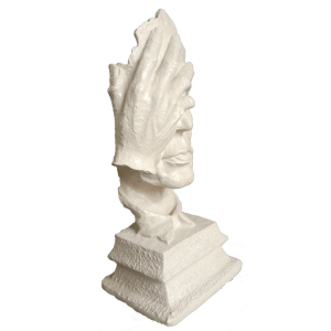 Cutncurve Man Thinker Hand at Face Statue, H- 33 cm