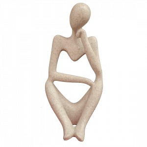 Thinker Lady Sculpture Figurines Office Home Decor H- 22.5 cm