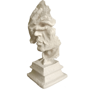 Cutncurve Man Thinker Hand at Face Statue, H- 33 cm