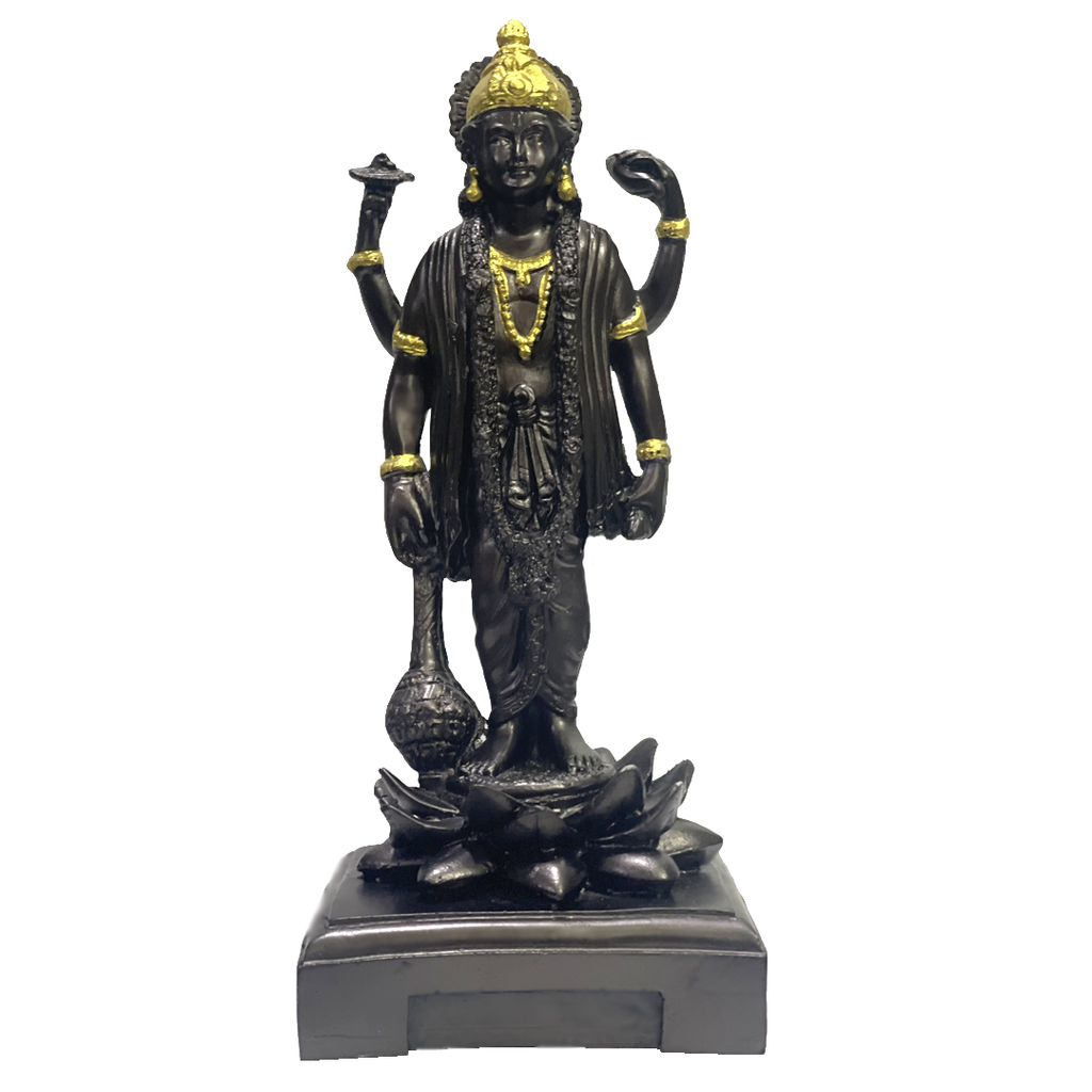 Lord Vishnu Narayana Black Marble Look Idol Narayana Murti H 22 cm