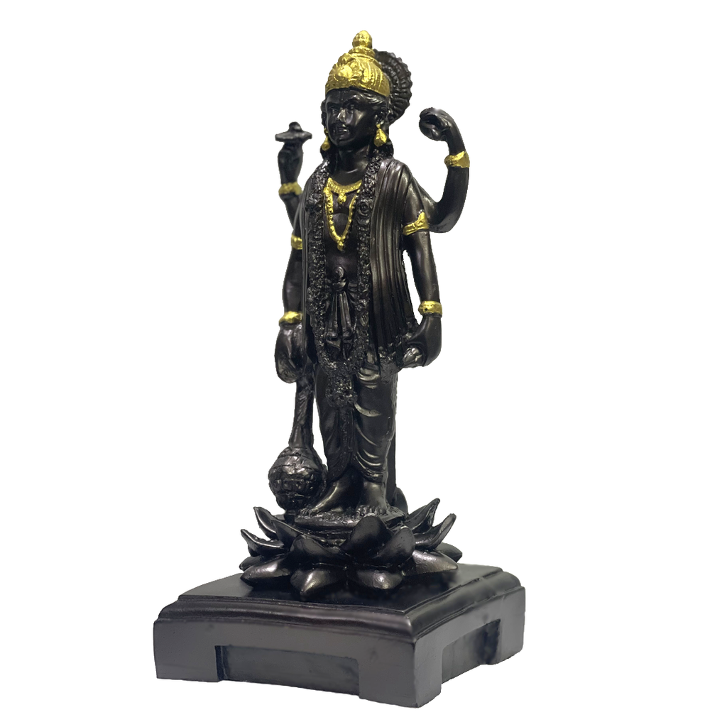 Lord Vishnu Narayana Black Marble Look Idol Narayana Murti H 22 cm