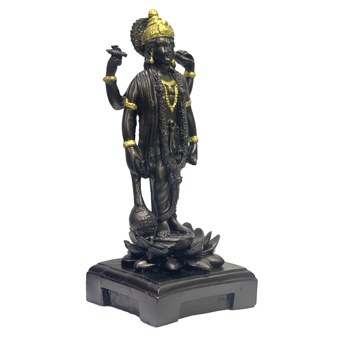 Lord Vishnu Narayana Black Marble Look Idol Narayana Murti H 22 cm